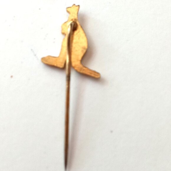 Golden Kangaroo Australia Down Under Pin Antique Pinback Retro Vintage backpack - Picture 9 of 16